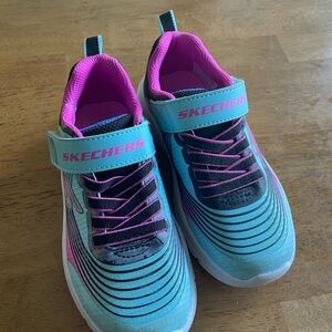 Skechers Kids' Teal and Pink Athletic Sneakers